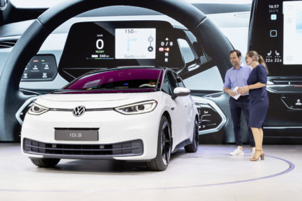 Dr. Silke Bagschik, Head of Sales & Marketing, Product Line e-Mobility, Volkswagen Brand at the new Volkswagen ID.3.