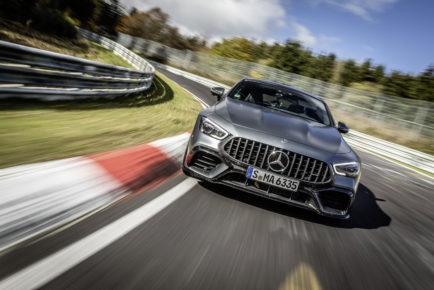 Mercedes-AMG GT 63 S 4MATIC+ (Kraftstoffverbrauch kombiniert: 12,5 l/100 km, CO2-Emissionen kombiniert: 286 g/km), 2020, Outdoor, Nuerburgring Nordschleife, selentigrau magno, AMG Aerodynamik-Paket;Kraftstoffverbrauch kombiniert: 12,5 l/100 km, CO2-Emissionen kombiniert: 286 g/km*

Mercedes-AMG GT 63 S 4MATIC+ (combined fuel consumption: 12,5 l/100 km, combined CO2 emissions: 286 g/km), 2020, Outdoor, Nuerburgring Nordschleife, selenite grey magno, AMG Aerodynamics package;Combined fuel consumption: 12,5 l/100 km, combined CO2 emissions: 286 g/km*