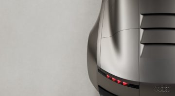 Static studio shot, exterior, detail rear