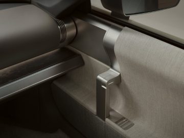Static studio shot, interior, door detail