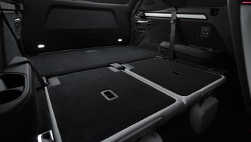 Studio photo, interior, trunk with aluminum rail system