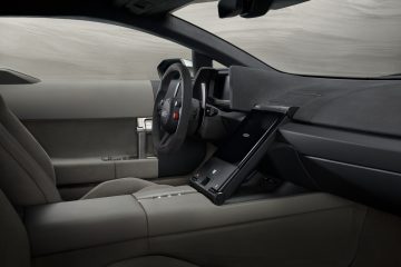 In-studio interior view, interior door, steering wheel, dashboard