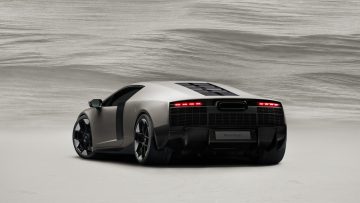Titanium, static studio shot, exterior, rear three-quarter view