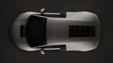 Titanium, static studio shot, exterior, top-down perspective