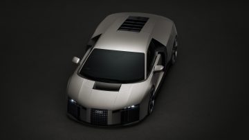 Titanium, static studio shot, exterior, three-quarter front view