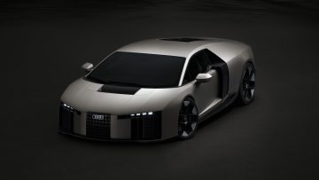 Titanium, static studio shot, exterior, three-quarter front view